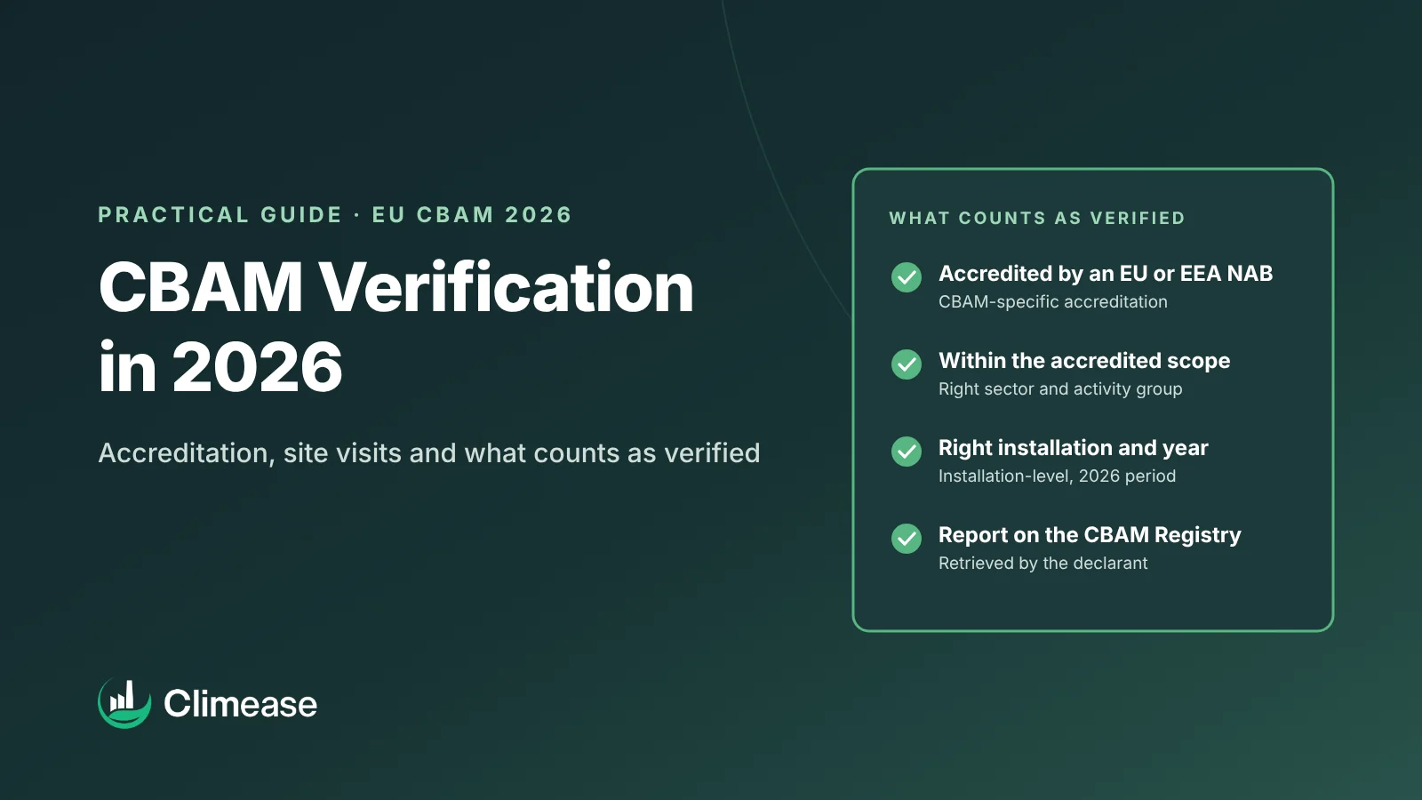 CBAM verification in 2026: accreditation, site visits and what counts as verified
