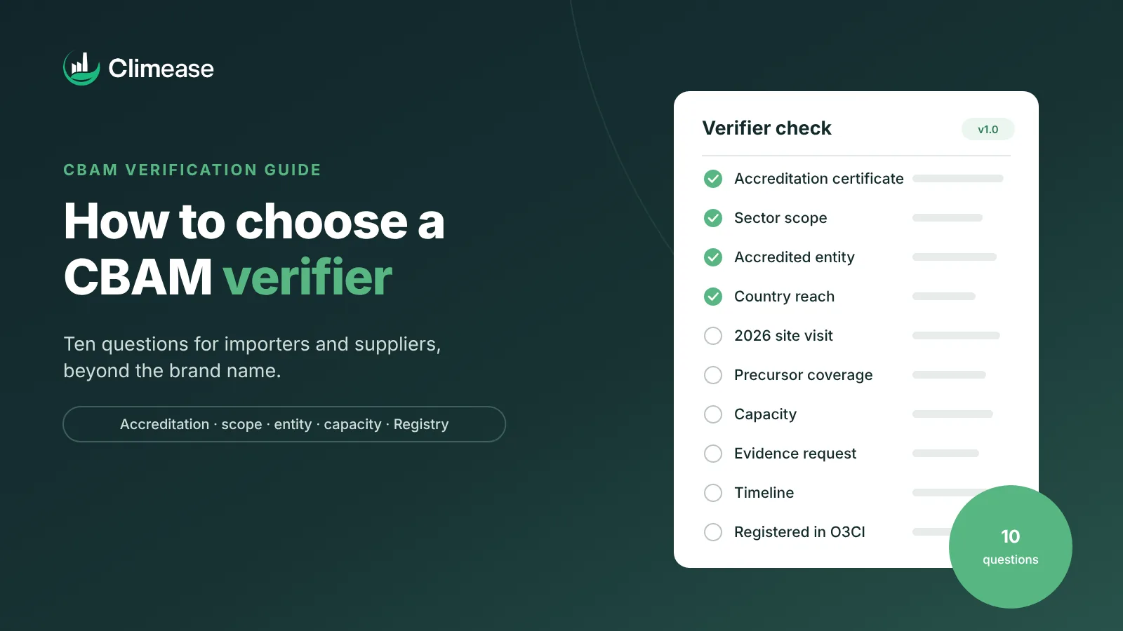 How to choose a CBAM verifier: 10 questions for importers and suppliers